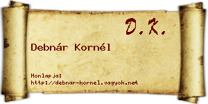 Debnár Kornél névjegykártya